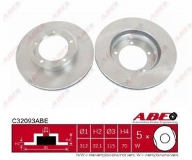Купить C32093ABE ABE Тормозные диски Land Cruiser 100 (4.2 TD, 4.7)
