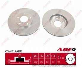 Купить C3W017ABE ABE Тормозные диски Passat B5 (1.8, 1.9, 2.3, 2.8)