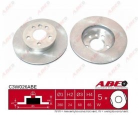 Купить C3W026ABE ABE Тормозные диски Транспортер Т4 (2.4, 2.5)