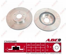 Купить C3V023ABE ABE Тормозные диски Kuga (1, 2) (1.5 TDCi, 2.0 TDCi, 2.5)