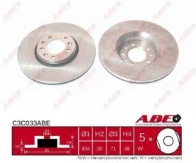 Купить C3C033ABE ABE Тормозные диски Scudo (1.6 D Multijet, 2.0 D Multijet)