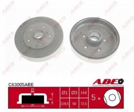 Купить C63005ABE ABE Тормозной барабан Mazda 626 (1.6, 1.8, 2.0, 2.2)