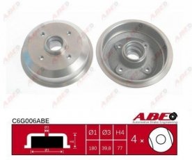Купить C6G006ABE ABE Тормозной барабан Escort (3, 4) (1.1, 1.3, 1.4, 1.6, 1.8)
