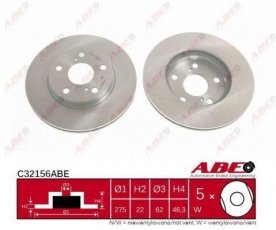 Купити C32156ABE ABE Гальмівні диски Ауріс (1.4 D-4D, 1.4 VVTi, 1.6 VVTi)