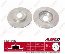 Купить C33072ABE ABE Тормозные диски Mazda 3 (BK, BL) (1.6, 2.0, 2.2, 2.3)
