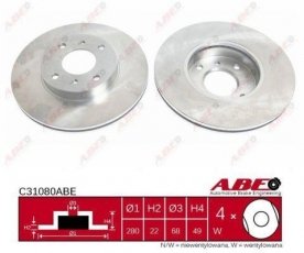 Купить C31080ABE ABE Тормозные диски Almera N16 (1.5, 1.6, 1.8, 2.0, 2.2)