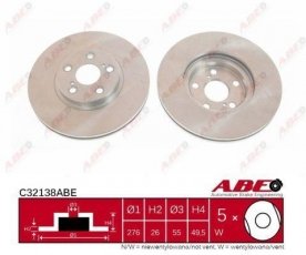 Купить C32138ABE ABE Тормозные диски Avensis T25 (1.6 VVT-i, 1.8)