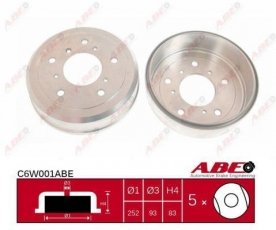 Купить C6W001ABE ABE Тормозной барабан Volkswagen LT (35, 55) (2.0, 2.4, 2.7)