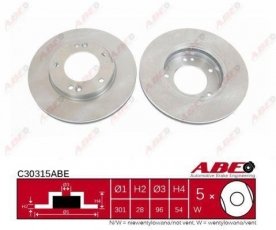 Купить C30315ABE ABE Тормозные диски Соренто (2.4, 2.5 CRDi, 3.5 V6 4WD)