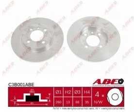 Купить C3B001ABE ABE Тормозные диски БМВ Е30 (316, 316 i, 318 i)