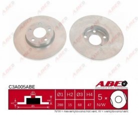 Купить C3A005ABE ABE Тормозные диски Ауди А6 С4 (1.8, 1.9, 2.0, 2.3, 2.5)