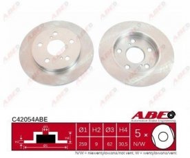 Купить C42054ABE ABE Тормозные диски Auris (1.4 VVTi, 1.6 VVTi)
