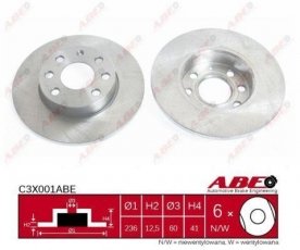 Купить C3X001ABE ABE Тормозные диски Комбо (1.4, 1.7 D)