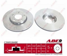 Купить C3W018ABE ABE Тормозные диски Ауди А6 (С4, С5)
