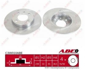 Купить C3W010ABE ABE Тормозные диски Audi 80 (1.3, 1.5, 1.6)