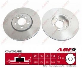 Купить C3W003ABE ABE Тормозные диски Румстер (1.2, 1.4, 1.4 TDI)