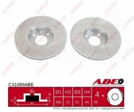 Купить C31089ABE ABE Тормозные диски Меган 2 (1.4, 1.4 16V)