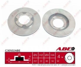 Купити C30502ABE ABE Гальмівні диски Lantra (1.5, 1.6, 1.8, 1.9, 2.0)