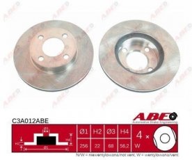 Купити C3A012ABE ABE Гальмівні диски Audi 80 (2.0, 2.3)