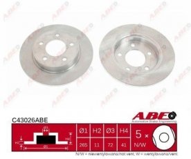 Купить C43026ABE ABE Тормозные диски Mazda 3 (BK, BL) (1.3, 1.4, 1.6, 2.0)