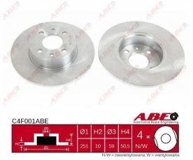 Купить C4F001ABE ABE Тормозные диски Linea (1.4 T-Jet, 1.6 D Multijet)