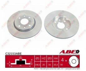 Купить C32153ABE ABE Тормозные диски Пежо 107 (1.0, 1.4 HDi)