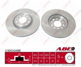 Купить C3D010ABE ABE Тормозные диски Альфа Ромео  (1.8, 1.9, 2.0, 2.2)