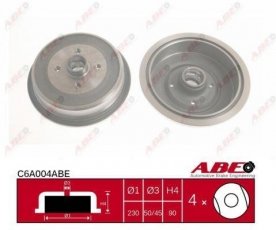 Купить C6A004ABE ABE Тормозной барабан Audi 80 (1.6, 1.9, 2.0)