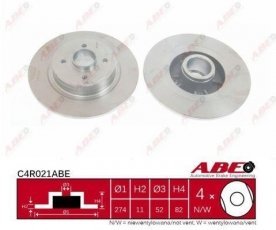 Купить C4R021ABE ABE Тормозные диски Megane 1 (1.4, 1.6, 1.8, 1.9, 2.0)