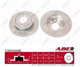 Купити C3W024ABE ABE Гальмівні диски Transporter T4 (1.8, 1.9 D, 2.0)