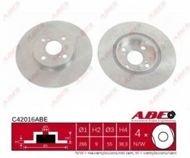 Купить C42016ABE ABE Тормозные диски Corolla (100, 110, 120, 140, 150) (1.3, 1.6, 1.8, 2.0)