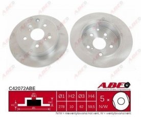Купить C42072ABE ABE Тормозные диски Avensis T25 (2.2 D-4D, 2.2 D-CAT)