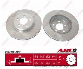 Купить C3Y035ABE ABE Тормозные диски Chrysler 300 (2.7, 3.0, 3.5, 3.6, 5.7)