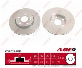 Купить C3R027ABE ABE Тормозные диски Laguna 2 (1.6, 1.8, 1.9, 2.0)