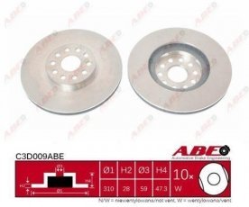 Купити C3D009ABE ABE Гальмівні диски Alfa Romeo 166 (2.0, 2.4, 2.5, 3.0, 3.2)