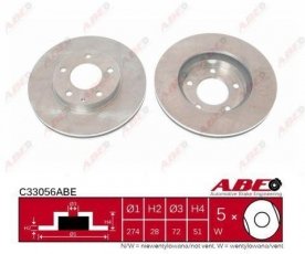 Купить C33056ABE ABE Тормозные диски Xedos 9 (2.5 24V, 2.5 V6)