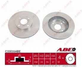 Купить C33016ABE ABE Тормозные диски Mazda 323 BJ (1.6, 1.8, 2.0)