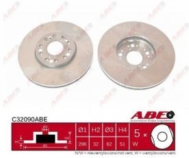 Купить C32090ABE ABE Тормозные диски Лексус ЛС (400, 430, 460, 500, 600) 400