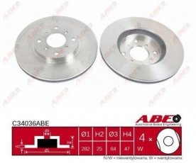 Купить C34036ABE ABE Тормозные диски Аккорд (1.9, 2.0, 2.3)