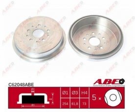 Купить C62048ABE ABE Тормозной барабан Hilux (2.5 D 4WD, 2.5 D-4D 4WD)