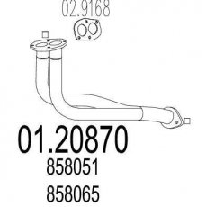 Купити 01.20870 MTS Труба вихлопного газа Астра Ф (1.4 i 16V, 1.6 i 16V)