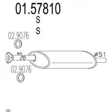 Купити 01.57810 MTS Середній глушник Ducato (1.9, 2.0, 2.5)