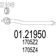Купити 01.21950 MTS Труба вихлопного газа Peugeot 206 (1.1, 1.4, 1.6)