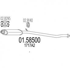 Купити 01.58500 MTS Середній глушник Peugeot 206 1.6 i