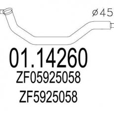 Купити 01.14260 MTS Труба вихлопного газа Ducato (280, 290) (2.4 D, 2.5 D)