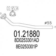 Купити 01.21880 MTS Труба вихлопного газа Audi A4 B5 1.9 TDI