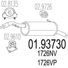 Купити 01.93730 MTS Глушник Citroen C3 (1.4, 1.4 16V, 1.4 i)