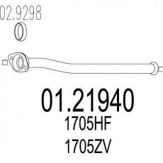 Купити 01.21940 MTS Труба вихлопного газа Peugeot 206 (1.1, 1.4, 1.6)