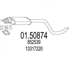 Купити 01.50874 MTS Середній глушник Opel