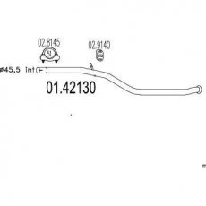 Купити 01.42130 MTS Труба вихлопного газа Peugeot 206 1.9 D